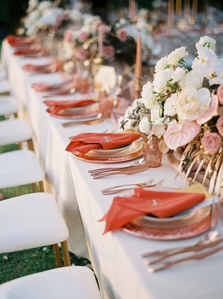 Vibrant Place Settings at Destination Wedding in Phuket, Thailand