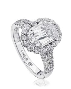 Christopher Designs Elegant Oval Cut Engagement Ring