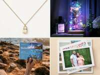 Collage of gift ideas for girlfriend