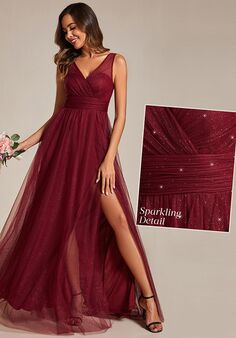 Ever-Pretty ESS0014 V-Neck and Plunge Bridesmaid Dress