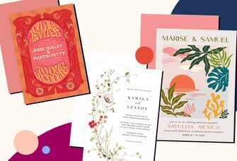 retro, tropical and floral summer wedding invitations