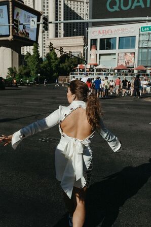 Wife Dancing in Las Vegas During Vow Renewal
