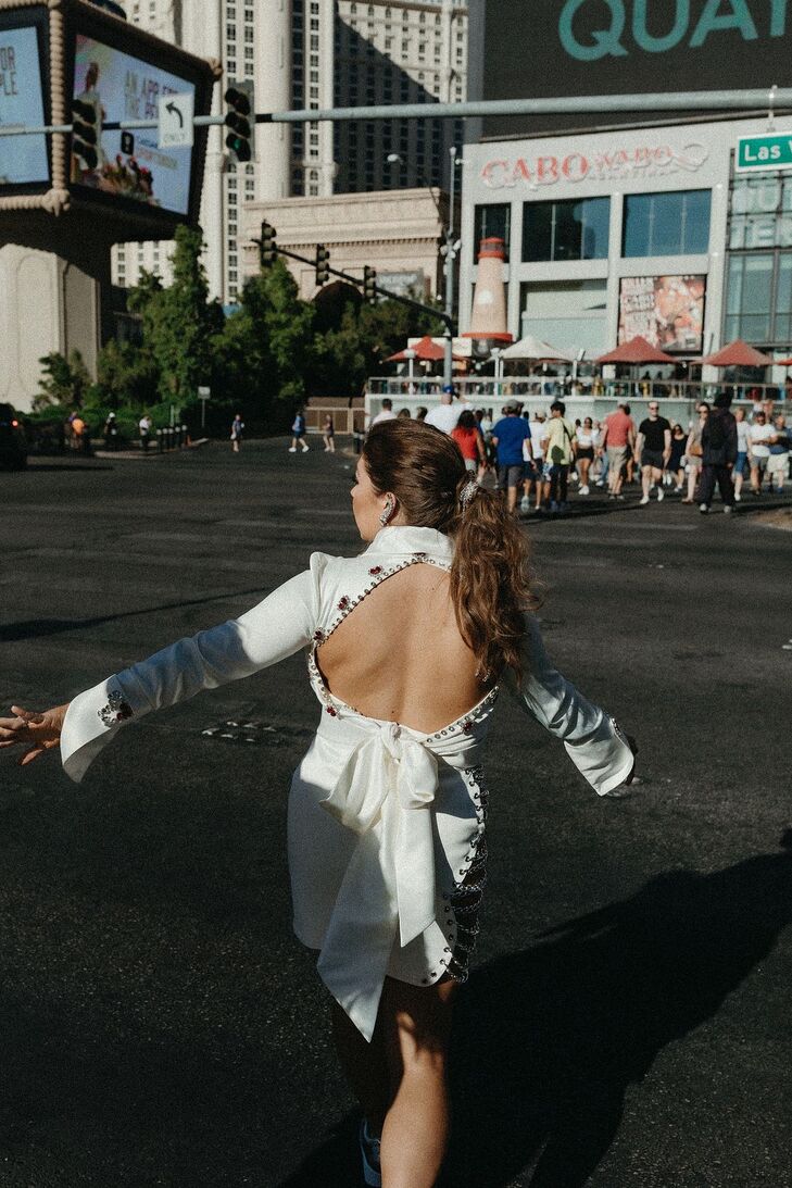 Wife Dancing in Las Vegas During Vow Renewal