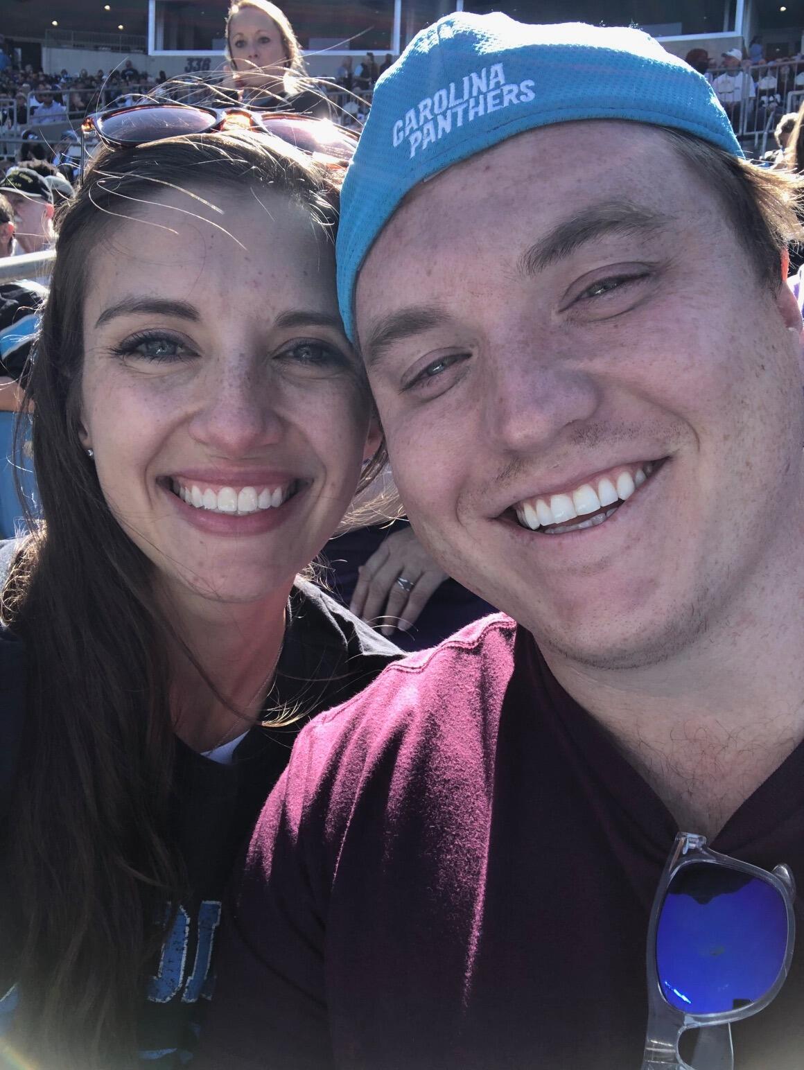 After this first date we had copious dinner dates (in and out of the house), as well as boated after work on Fridays. We made our relationship ~official~ on October 19th, 2021 after Morgan’s first NFL game experience in Charlotte! 
