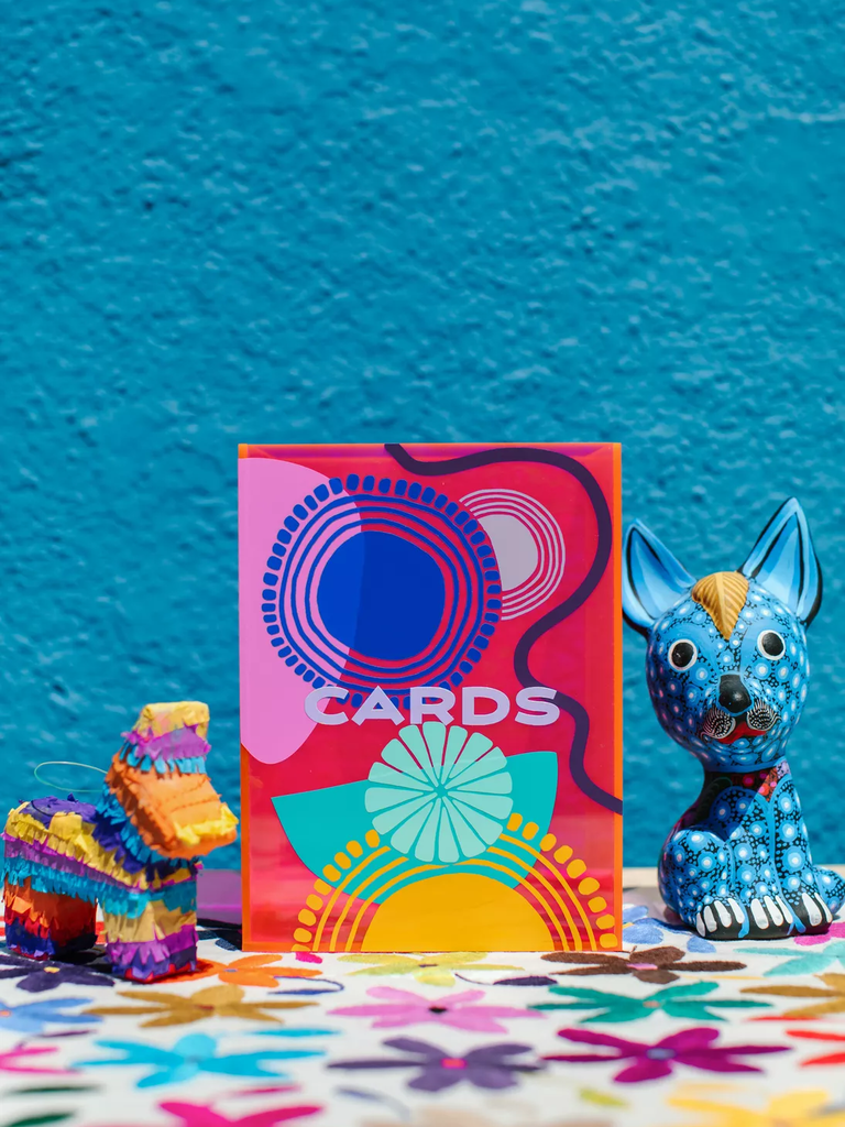 Brightly colored wedding card sign 