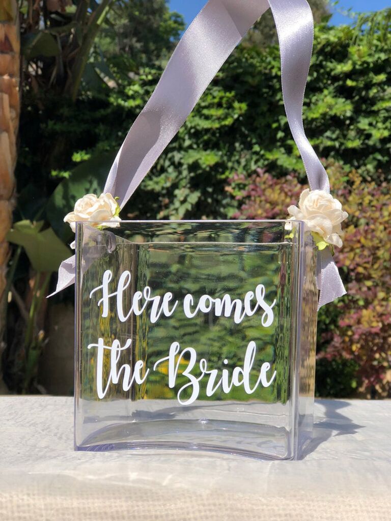 modern clear acryilc flower girl basket