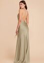 Birdy Grey Stephanie Matte Satin Dress in Moss Green Halter Bridesmaid Dress - thumbnail - 3