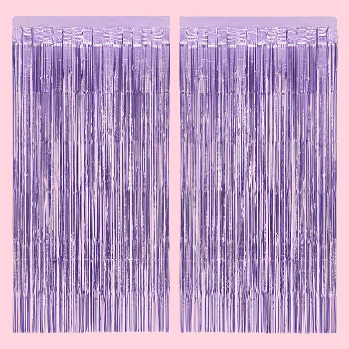 Purple foil curtain for a bachelorette party from Zazzle.