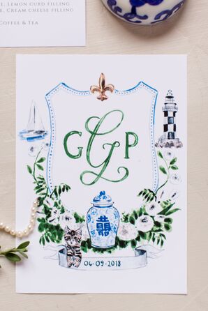 Watercolor Save-the-Date with Monogram