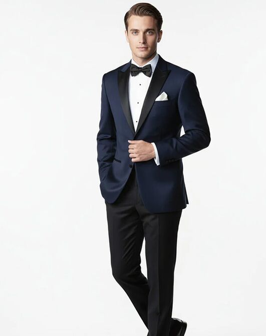 BLACKTIE VERMONT Midnight Blue Wedding Tuxedo Blue Tuxedo - 5