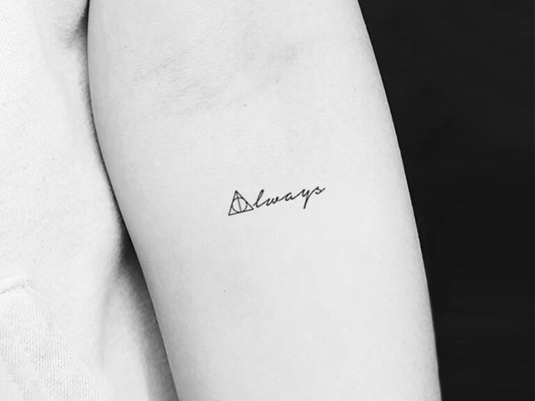Temporary Always tattoo with Deathly Hallows symbol