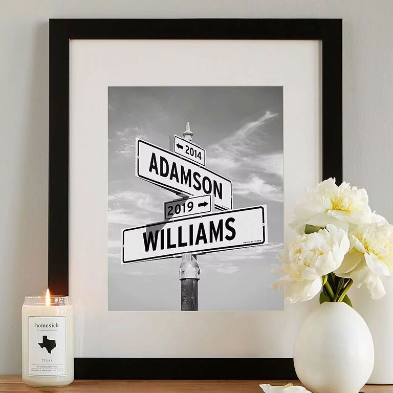 Intersection of Love personalized parents anniversary present 