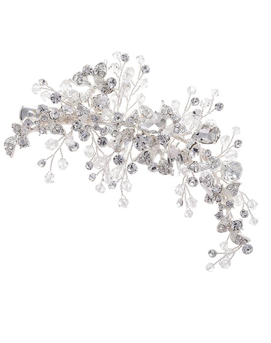AW Bridal AW BRIDAL Wedding Hair Clip Bridal Hair Comb Rhinestones Wedding Hair Accessories for Brides Flower Girl Bridal Hair Pieces (Sliver) Silver Pins, Combs + Clip - 1