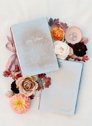 Velvet Vow Books with Silk Ribbon
