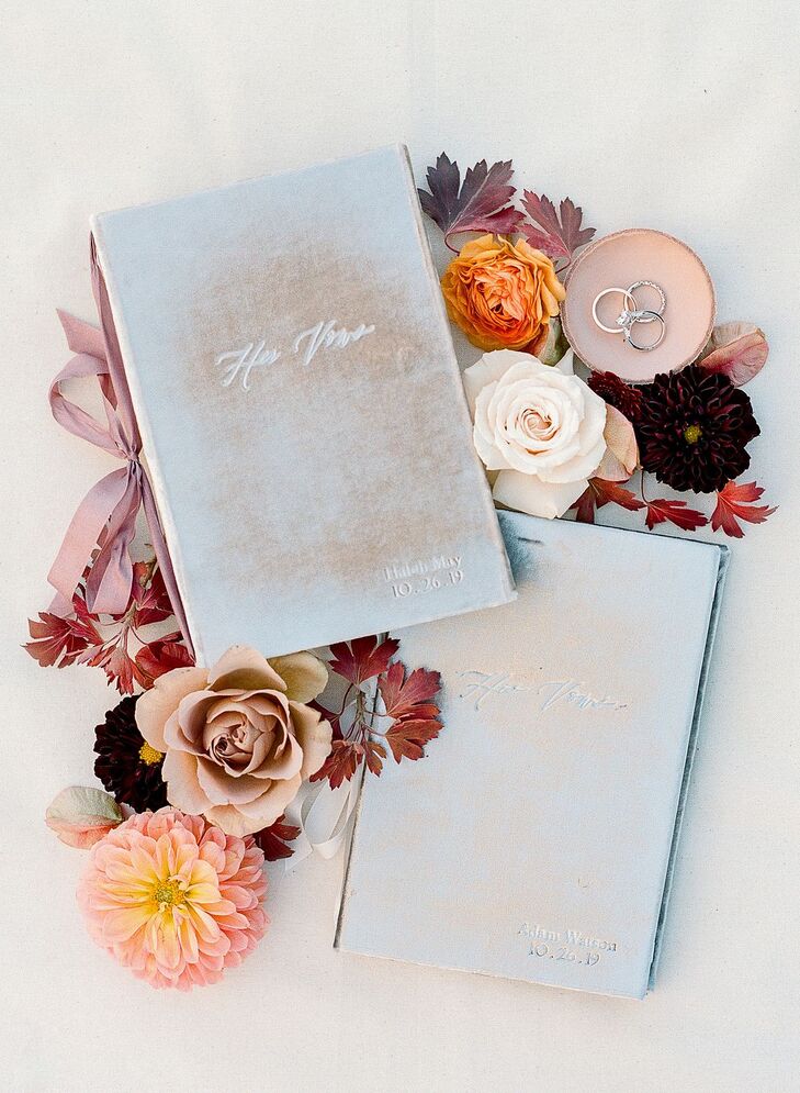Velvet Vow Books with Silk Ribbon
