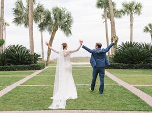 Casual Navy Groom's Suit With White Shirt
