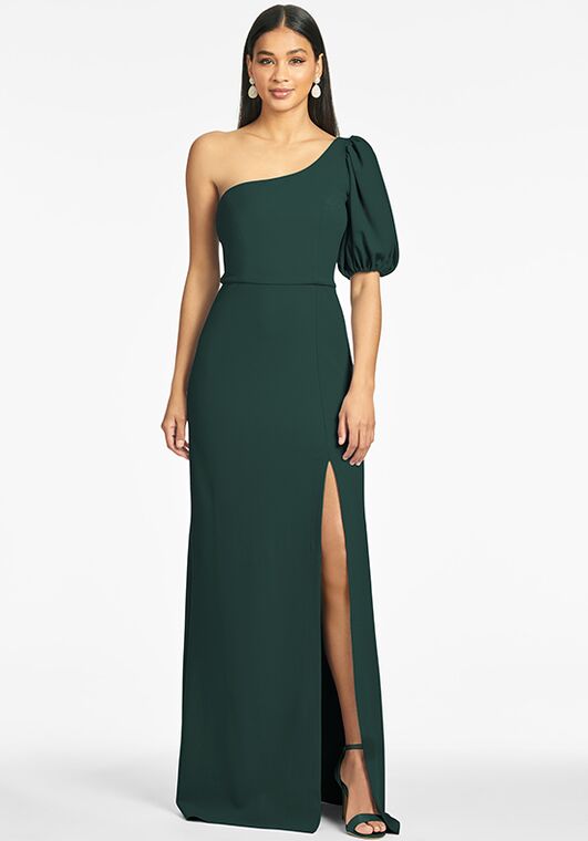 Sachin & Babi Nadia Gown - Emerald One Shoulder Bridesmaid Dress - 5