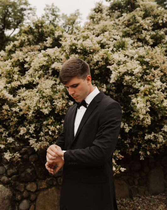 Suit Shop Men's Black Suit Tuxedo - 4