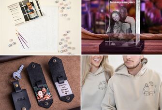 A collage of custom photo and picture gifts. 