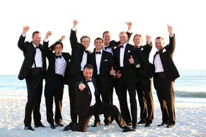 Black Groomsmen Suits for a Beach Wedding