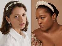two pretty white bridal headbands