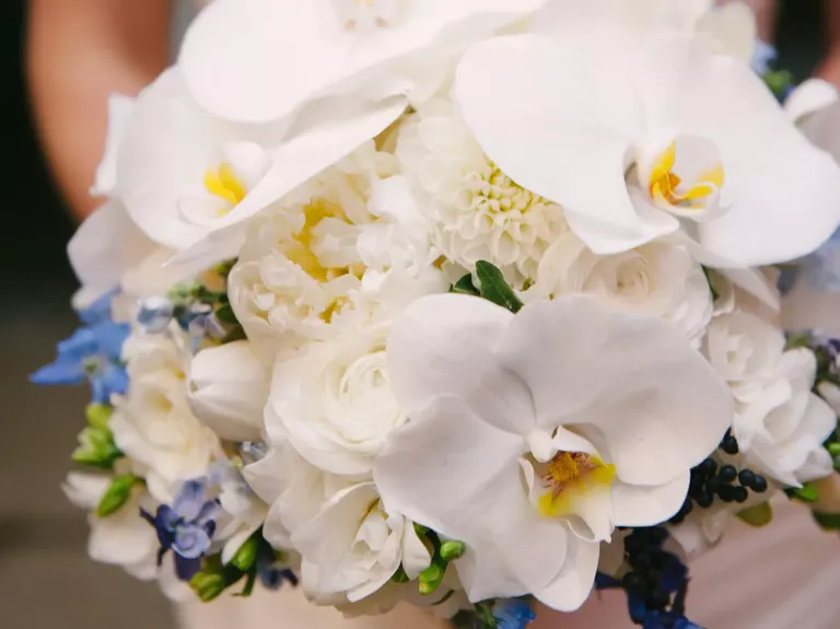 Modern Orchid and Ranunculus Bouquet