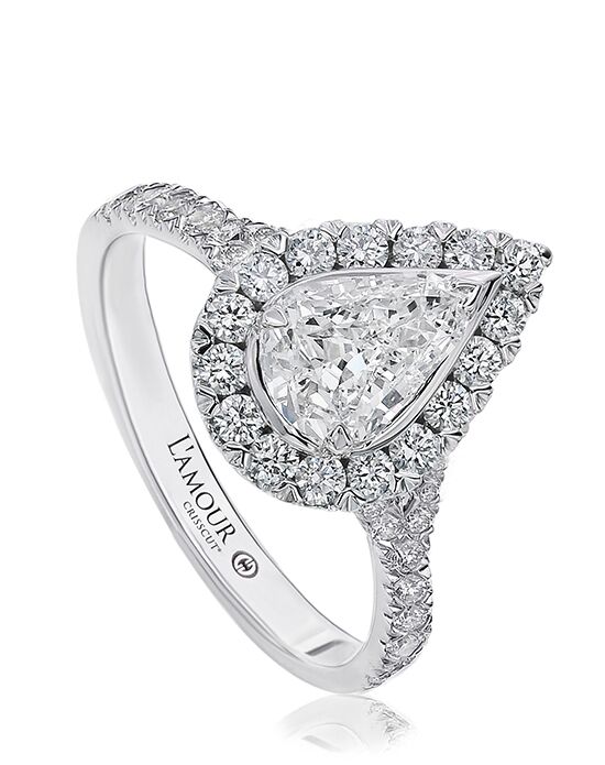 Christopher Designs Elegant Pear Cut Engagement Ring - 1