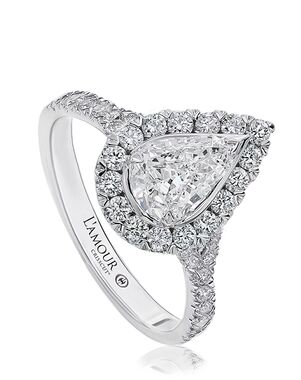 Christopher Designs Elegant Pear Cut Engagement Ring