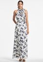 Sachin & Babi Kayla Gown - Ivory & Navy Peony Bridesmaid Dress - thumbnail - 1