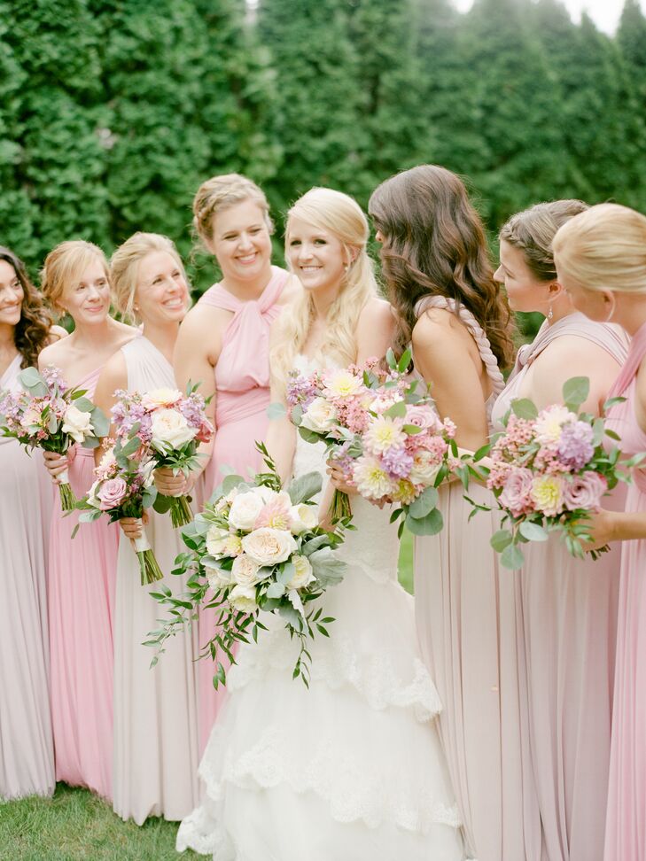 Romantic Blush and Pink Chiffon Dresses