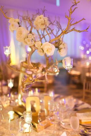 Tall Gold Tree Centerpiece