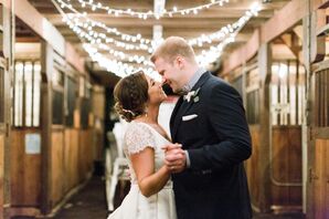 A-Line Wedding Dress with Short Lace Sleeves