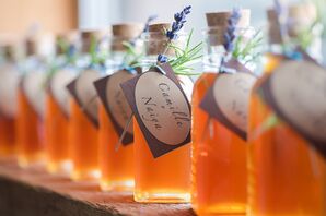 Honey Vial Favors with Rosemary and Lavender