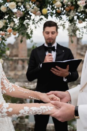 Custom Embroidery on Wedding Dress Sleeve