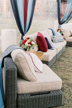 Wicker Lounge Furniture in Clear Tent