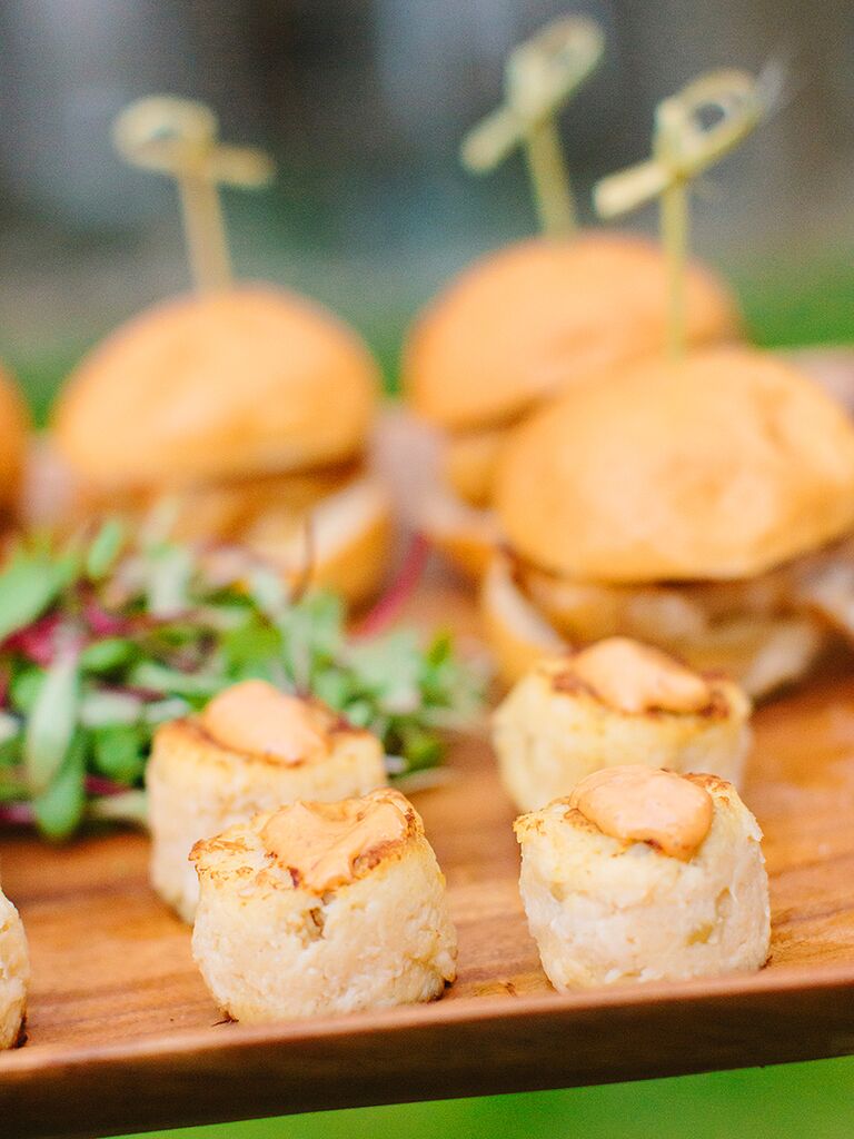 Biscuits topped with chipotle sauce