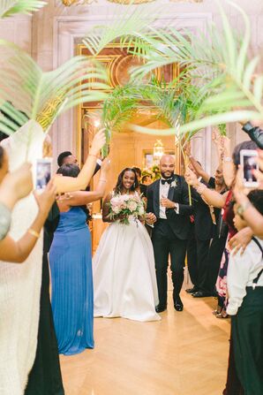 Ethiopian Tropical Palm Leaf Entrance at Wedding Reception