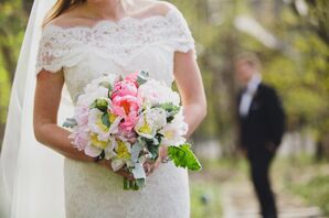 Pink and White Peony Bridal Bouquet