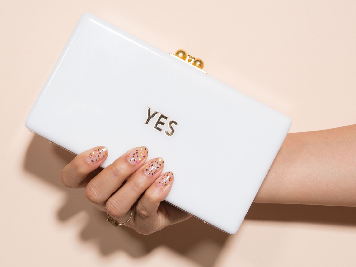 confetti bridal wedding nails manicure