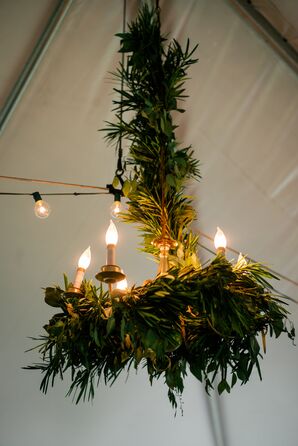 Natural, Eucalyptus, Greenery-Covered Chandelier