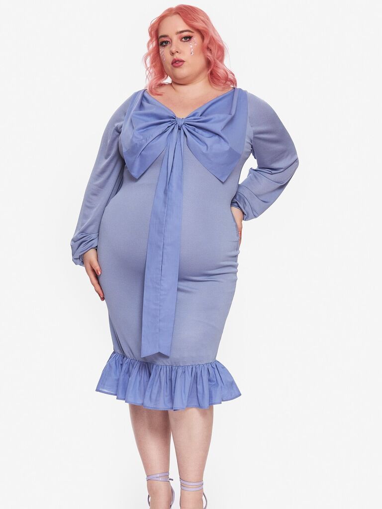 Periwinkle plus size wedding guest dress from Loud Bodies
