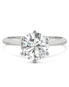 Forever One Moissanite Classic Round Cut Engagement Ring