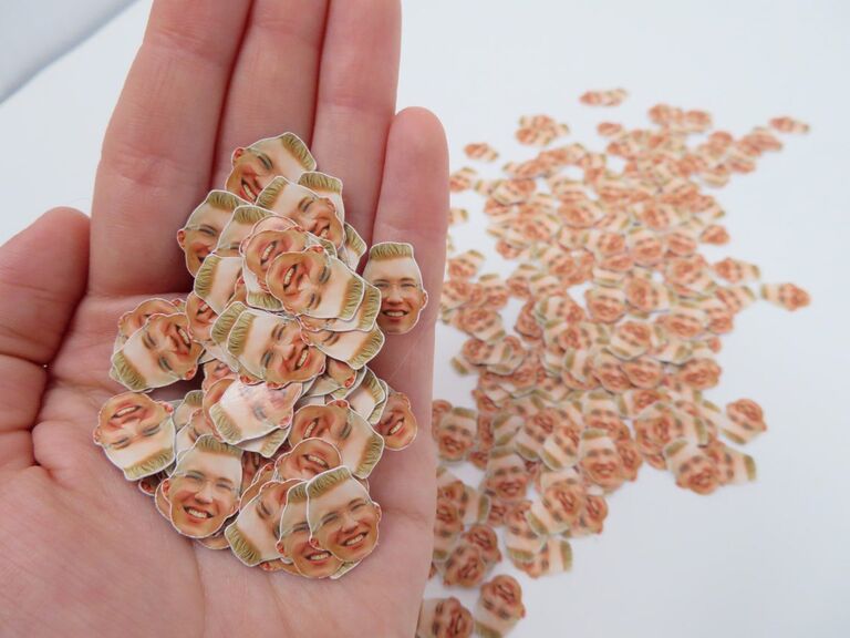 Fiance face confetti bachelorette party decoration