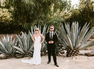 Mira Kostishak did not have to look far for wedding inspiration. Her chic, bohemian outdoor wedding to Nate Bourque at Leo Carrillo Ranch in Carlsbad,