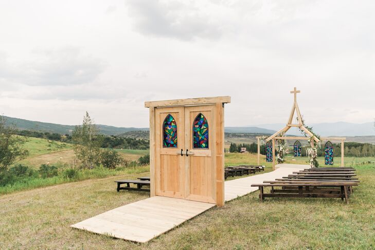 Wood and Stained-Glass Chapel Doors