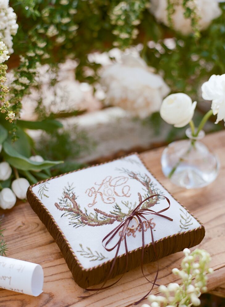 Custom Monogram Ring Pillow