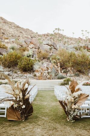Bohemian Wedding Ceremony Setup for Palm Springs Wedding