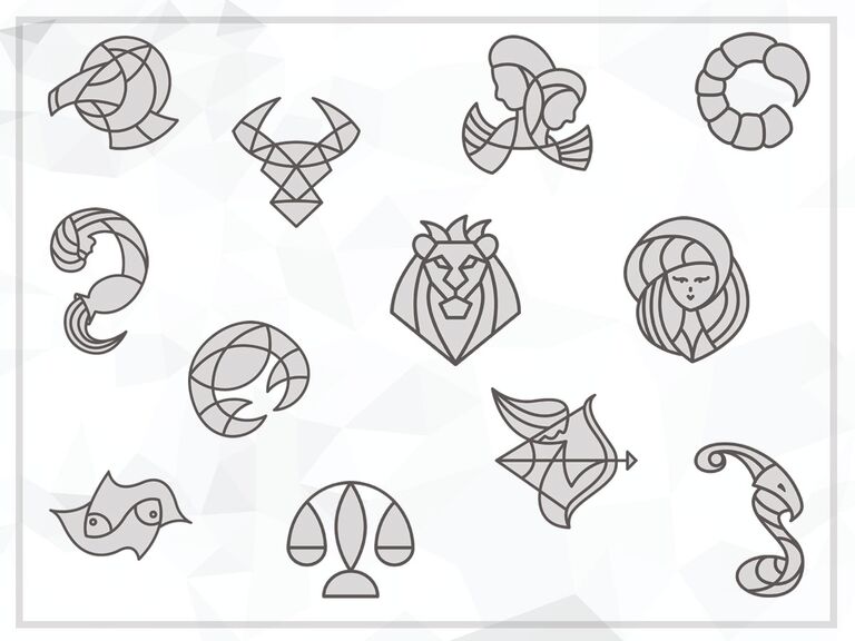Zodiac sign symbols astrology chart