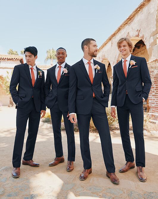 Birdy Grey Suits Taylor Suit Pants in Navy Blue Tuxedo - 5