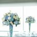 Blue Hydrangea and White Rose Centerpieces